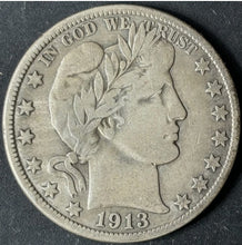 Load image into Gallery viewer, 1913-S 50¢ Barber Half Dollar Raw - VF - See Pictures