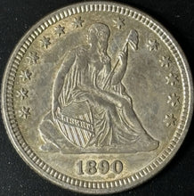 Load image into Gallery viewer, 1890 25¢ Seated Liberty Quarter Raw - Uncirculated - See Pictures