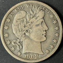 Load image into Gallery viewer, 1908-D 50¢ Barber Half Dollar Raw - VF - See Pictures