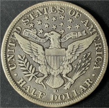 Load image into Gallery viewer, 1908-D 50¢ Barber Half Dollar Raw - VF - See Pictures
