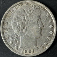 Load image into Gallery viewer, 1897 50¢ Barber Half Dollar Raw - XF - See Pictures
