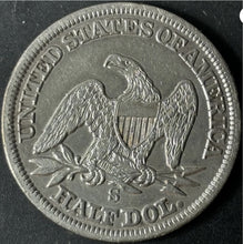 Load image into Gallery viewer, 1862-S 50¢ Seated Liberty Half Dollar Raw - XF - See Pictures