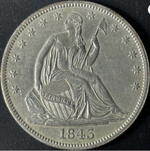 Load image into Gallery viewer, 1843-P 50¢ Seated Half Dollar Raw - Uncirculated - See Pictures