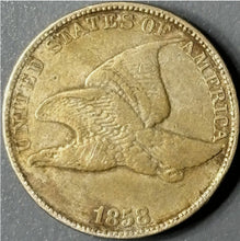 Load image into Gallery viewer, 1858 1¢ Flying Eagle Cent Large Letters Raw - VF - See Pictures