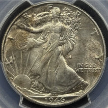 Load image into Gallery viewer, 1946-P 50C Walking Liberty Doubled Die Rev. PCGS AU58 - Attractive Near Unc Coin