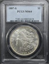 Load image into Gallery viewer, 1887-S $1 Morgan Dollar PCGS MS64 - Flashy & Bright White
