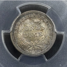 Load image into Gallery viewer, 1853 10C Seated Liberty Dime Arrows PCGS MS63 - Nice Subtle Golden Toning