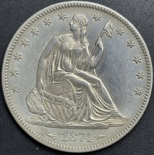 Load image into Gallery viewer, 1874 50C Seated Liberty Half Arrows - Raw Proof UNC - See Pictures