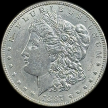Load image into Gallery viewer, 1887-P $1 Morgan Dollar - Raw AU - See Pictures