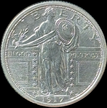 Load image into Gallery viewer, 1917-S 50C Standing Liberty Quarter Type 1 - Raw High Grade UNC - See Pictures