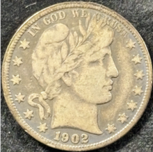 Load image into Gallery viewer, 1902-S 50¢ Barber Half Dollar - Raw Fine - See Pictures