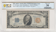 Load image into Gallery viewer, 1934A $10 North Africa Silver Certificate Fr.2309 - PCGS VF30
