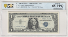 Load image into Gallery viewer, 1957B $1 Silver Certificate Fr.1621 🌟Star Note🌟 -- PCGS Gem UNC 65 PPQ