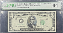 Load image into Gallery viewer, 1950A $5 Federal Reserve Note Fr.1962-L🌟Star Note🌟- PMG Choice UNC 64