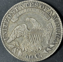 Load image into Gallery viewer, 1828 50¢ Capped Bust Sq Base 2, SM8, Large Letters Raw - AU/UNC - See Pictures