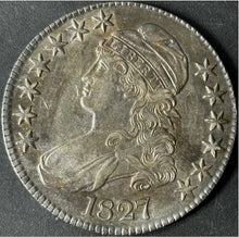Load image into Gallery viewer, 1827 50¢ Capped Bust Half Dollar Raw Square Base 2 - Uncirculated - See Pictures