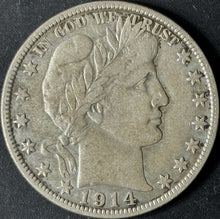 Load image into Gallery viewer, 1914-S 50¢ Barber Half Dollar Raw - VF - See Pictures