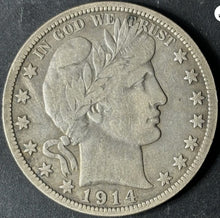 Load image into Gallery viewer, 1914-P 50¢ Barber Half Dollar Raw - VF - See Pictures