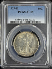 Load image into Gallery viewer, 1929-D 50C Walking Liberty PCGS AU58 - Great Coin!