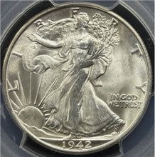 Load image into Gallery viewer, 1942-S 50C Walking Liberty PCGS MS65 - Lustrous White Gem