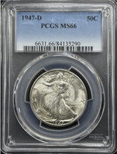 Load image into Gallery viewer, 1947-D 50C Walking Liberty PCGS MS66 - Blast White Gem