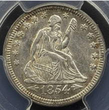 Load image into Gallery viewer, 1854 25C Seated Liberty Arrows PCGS AU55 - Bright w/ Nice Strike!