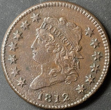 Load image into Gallery viewer, 1812 1C Classic Head Large Cent - Raw XF Minor Environmental - See Pictures