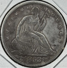 Load image into Gallery viewer, 1853 50C Seated Half Arrows & Rays - Raw VF - See Pictures