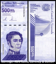 Load image into Gallery viewer, 20 X 2020 Venezuela 500 Mil Bolivares Banknote UNC (Uncirculated)