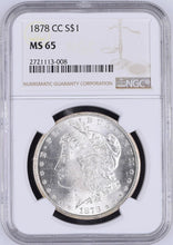 Load image into Gallery viewer, 1878-CC $1 Morgan Dollar NGC MS65 - Frosty Blast White Gem