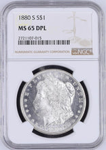 Load image into Gallery viewer, 1880-S $1 Morgan Dollar NGC MS65 DPL (DMPL) -- Blast White, Frosty Deep Mirrors