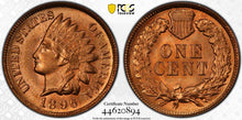 Load image into Gallery viewer, 1896 1¢ Indian Head Cent -- PCGS MS66 RED