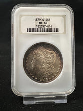 Load image into Gallery viewer, 1879-S $1 Morgan Dollar -- NGC MS65 Frosty Gem & Phenomenal Peripheral Toning