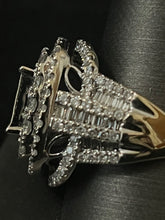 Load image into Gallery viewer, 4 Carat (approx) Diamond 14k White Gold Plaque Ring Size 11