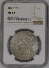Load image into Gallery viewer, 1898-S $1 Morgan Silver Dollar NGC MS62 -- Light Overall Even Toning Attractive