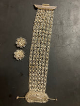 Load image into Gallery viewer, Vintage Sterling Silver Chain Bracelet with Matching Earings (S0127)