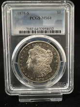 Load image into Gallery viewer, 1878-S $1 Morgan Silver Dollar PCGS MS64 -- Frosty Well Struck Gem!