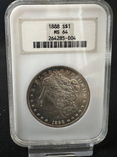 Load image into Gallery viewer, 1888-P $1 Morgan Dollar NGC MS64 - Frosty & w/ beautiful peripheral toning