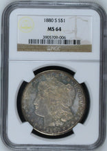 Load image into Gallery viewer, 1880-S $1 Morgan Silver Dollar NGC MS64 -- Light and Pretty Toning