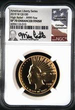Load image into Gallery viewer, 2019-W $100 1oz Gold American Liberty High Relief NGC SP70 Mike Castle Signature