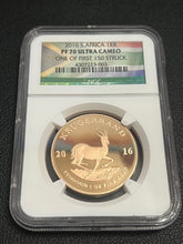 Load image into Gallery viewer, South Africa 2016 Krugerrand - First 150 Struck - 4pc Gold NGC Proof 70 Gem Set