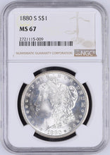 Load image into Gallery viewer, 1880-S $1 Morgan Dollar NGC MS67 Full Strike Blast White & Frosty Devices