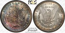 Load image into Gallery viewer, 1885-CC Morgan Silver Dollar PCGS MS65 - - Green, Blue, Burgundy & Russet Toning
