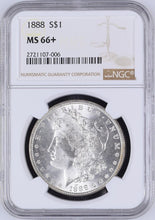 Load image into Gallery viewer, 1888-P Morgan Silver Dollar NGC MS66+ - - Beautiful Lustrous & Frosty Coin