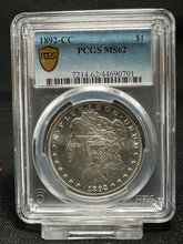 Load image into Gallery viewer, 1892-CC $1 Morgan Silver Dollar PCGS MS62 -- Blast White with Frosty Devices