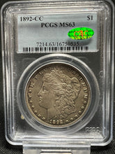 Load image into Gallery viewer, 1892-CC $1 Morgan Silver Dollar PCGS MS63 -- Frosty Devices w/ Peripheral Toning