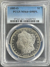 Load image into Gallery viewer, 1885-O Morgan Silver Dollar PCGS MS64+ DMPL (DPL) - - Blast White Cameo