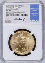 Load image into Gallery viewer, 2016-W Burnished Gold Eagle $50 Signed Moy - MS70 Early Release