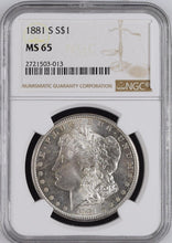 Load image into Gallery viewer, 1881-S Morgan Silver Dollar NGC MS65 - - Lustrous Blast White & Frosty