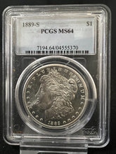 Load image into Gallery viewer, 1889-S $1 Morgan Silver Dollar PCGS MS64 - Blast White, Rarely Offered & Superb!